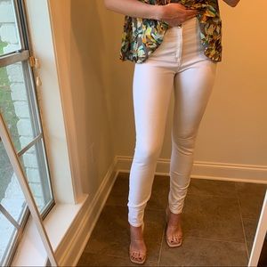J. Crew Look Out High Rise Tall Skinny White Jeans